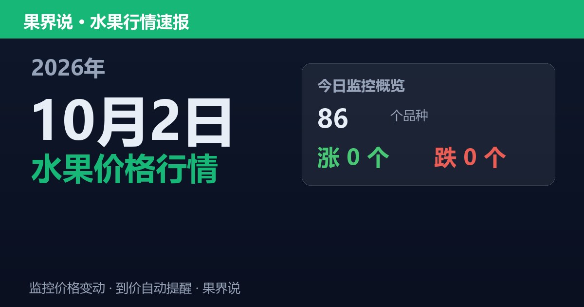 新发地水果价格行情（10月2日）